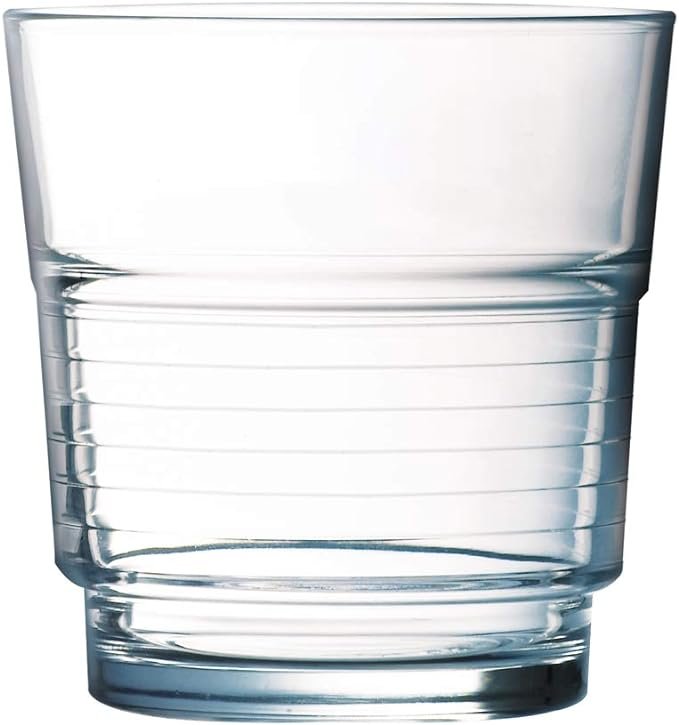 Vaso apilable en espiral de vidrio transparente