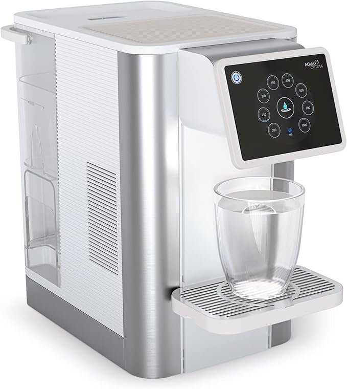 Dispensador de agua filtrada Aqua Optima Aurora - 3,8 litros de capacidad - con 1 filtro de agua Evolve+ de 30 días para reducir los microplásticos, el cloro, el sarro y otros contaminantes