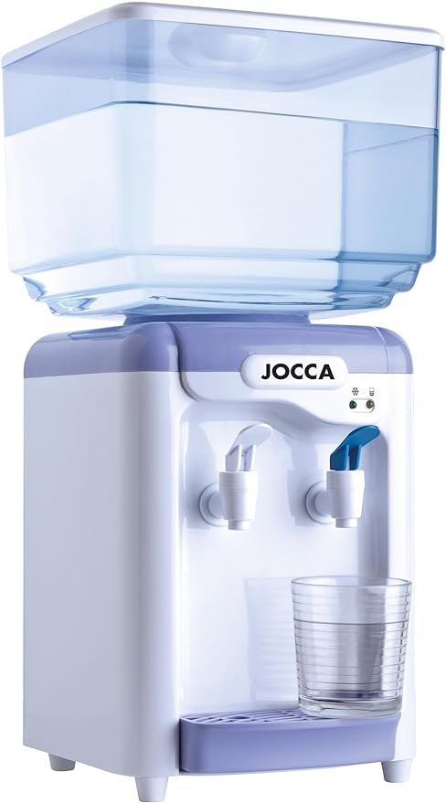 Jocca Dispensador de Agua con depósito de 7 litros, Blanco y azul, 24.5 x 23 x 34 cm, Libre de BPA, SIN adaptador para botellas,