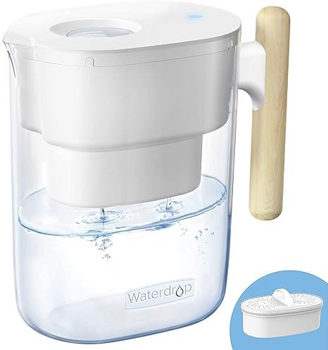 Jarra con filtro de agua con filtro de 3 meses, 3,5 L, reduce el fluoruro, el cloro certificado NSF, sin BPA, blanco (filtro de repuesto: WD-PF-01A Plus)